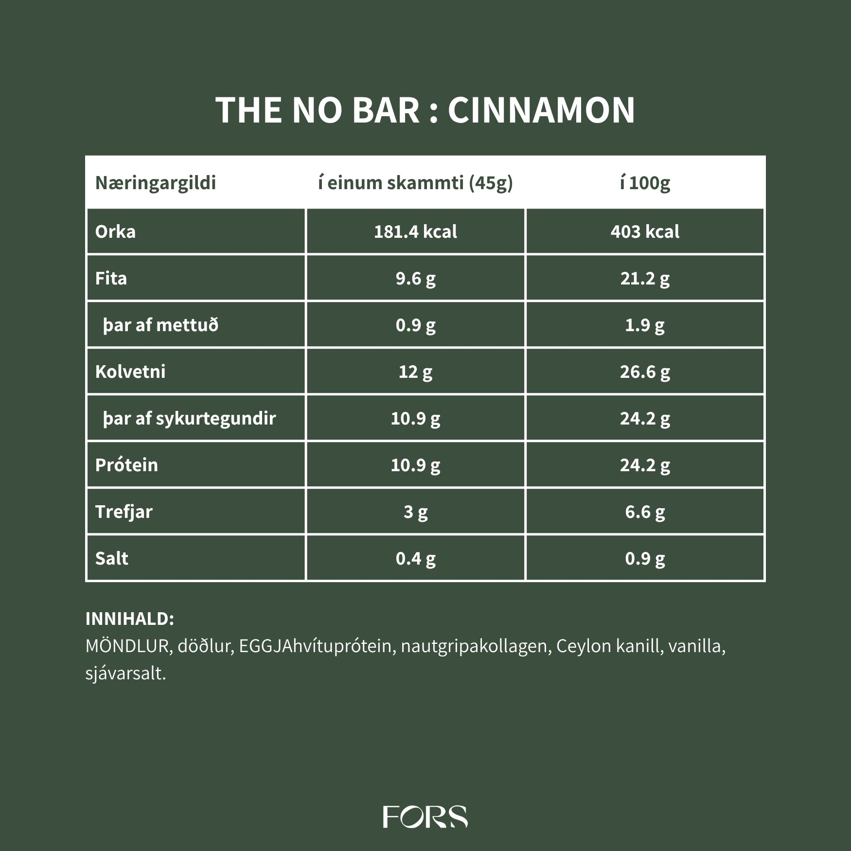 The No Bar - Próteinstykki - Cinnamon