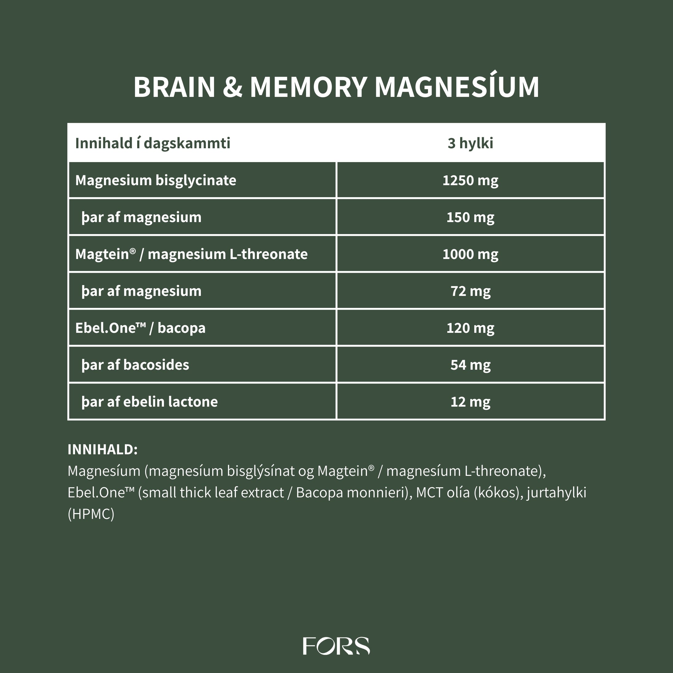 Brain & Memory Magnesíum Nordbo (L-Threonate)