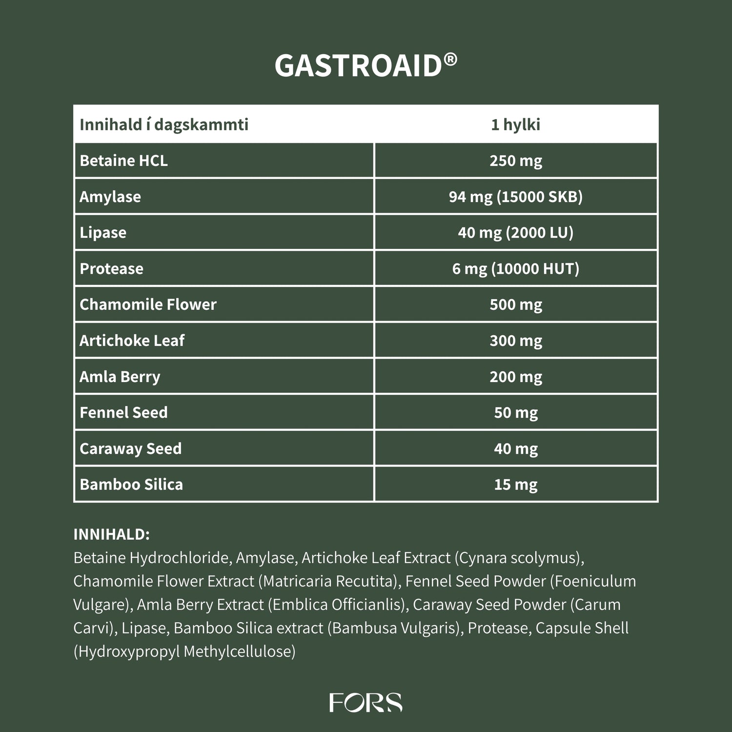 GastroAid® - gegn bakflæði