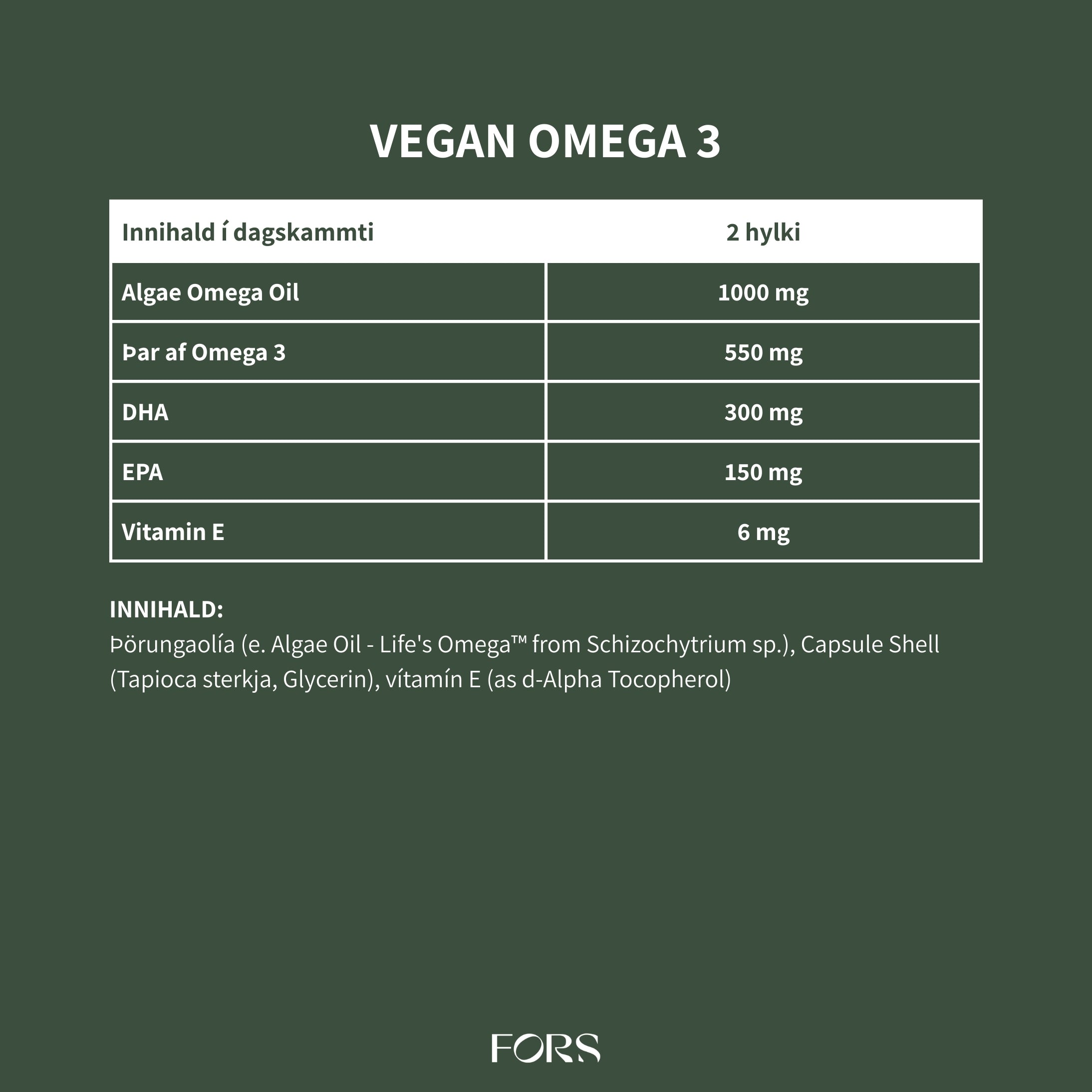 Vegan Omega 3 - þörungaolía