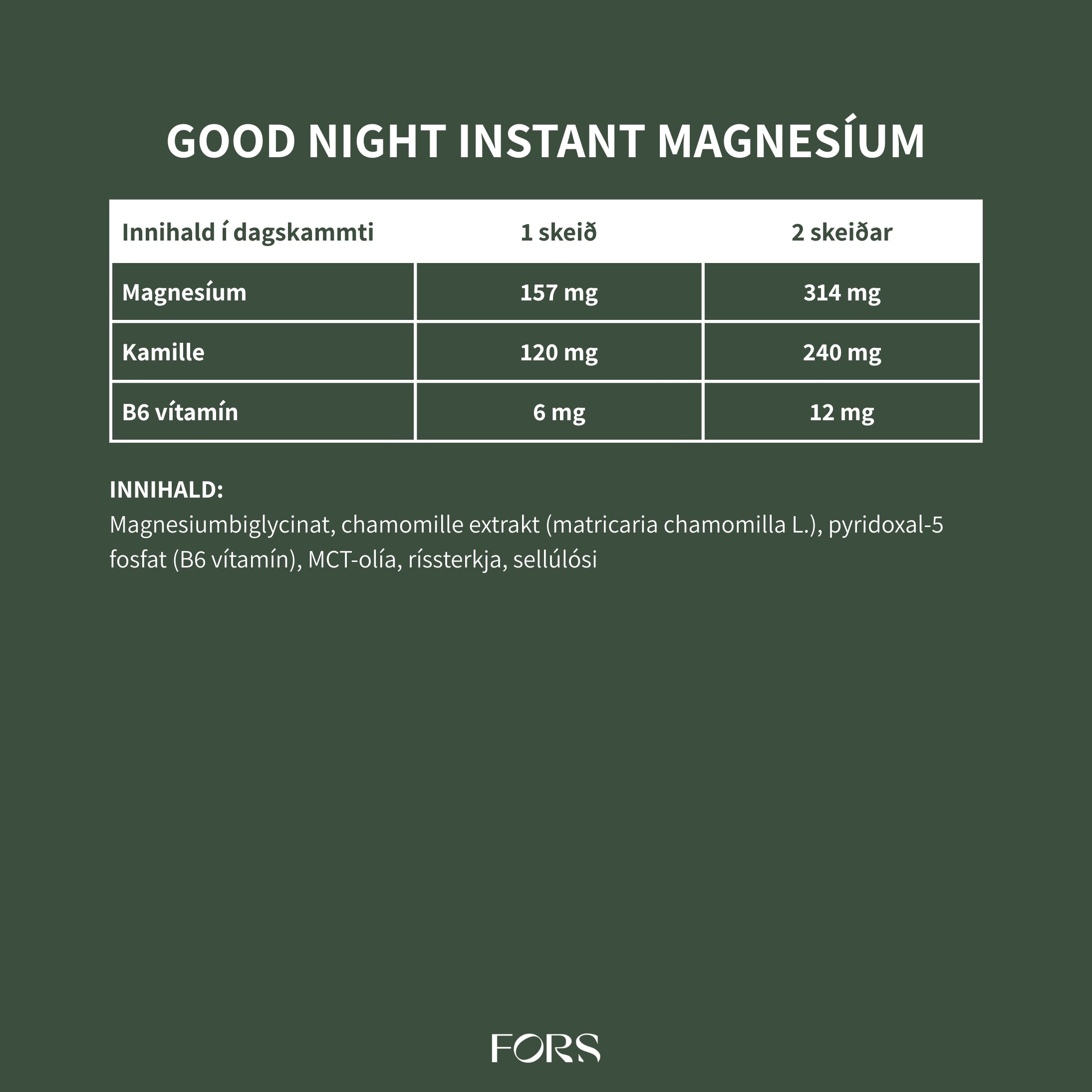 Good Night Magnesium - Instant Powder - Nordbo
