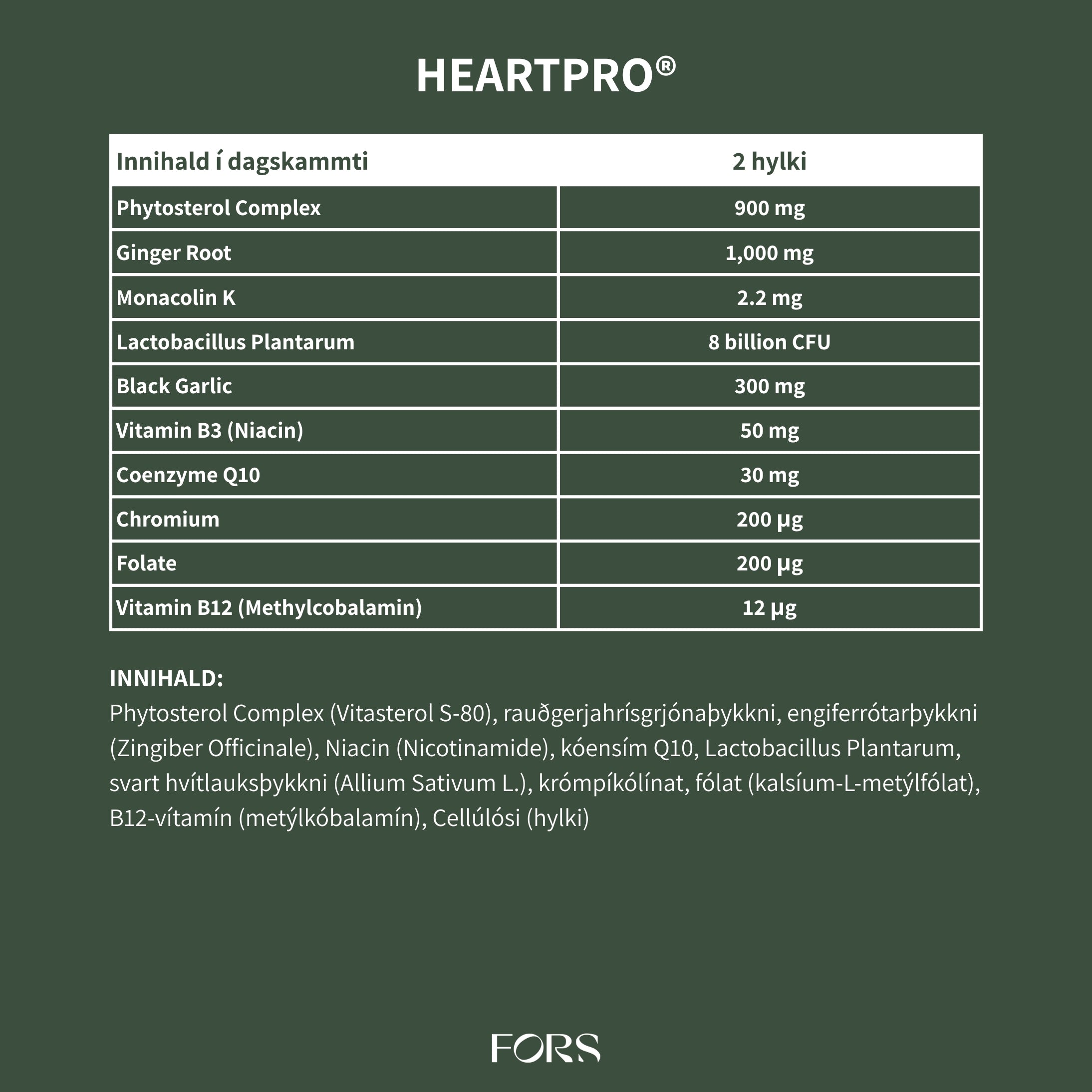 HeartPro - fyrir hjartaheilsu & kólesteról