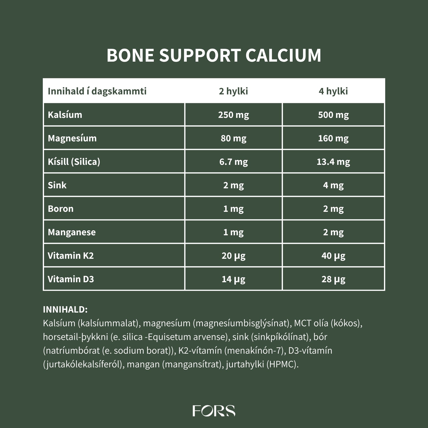 Bone Support Calcium Nordbo