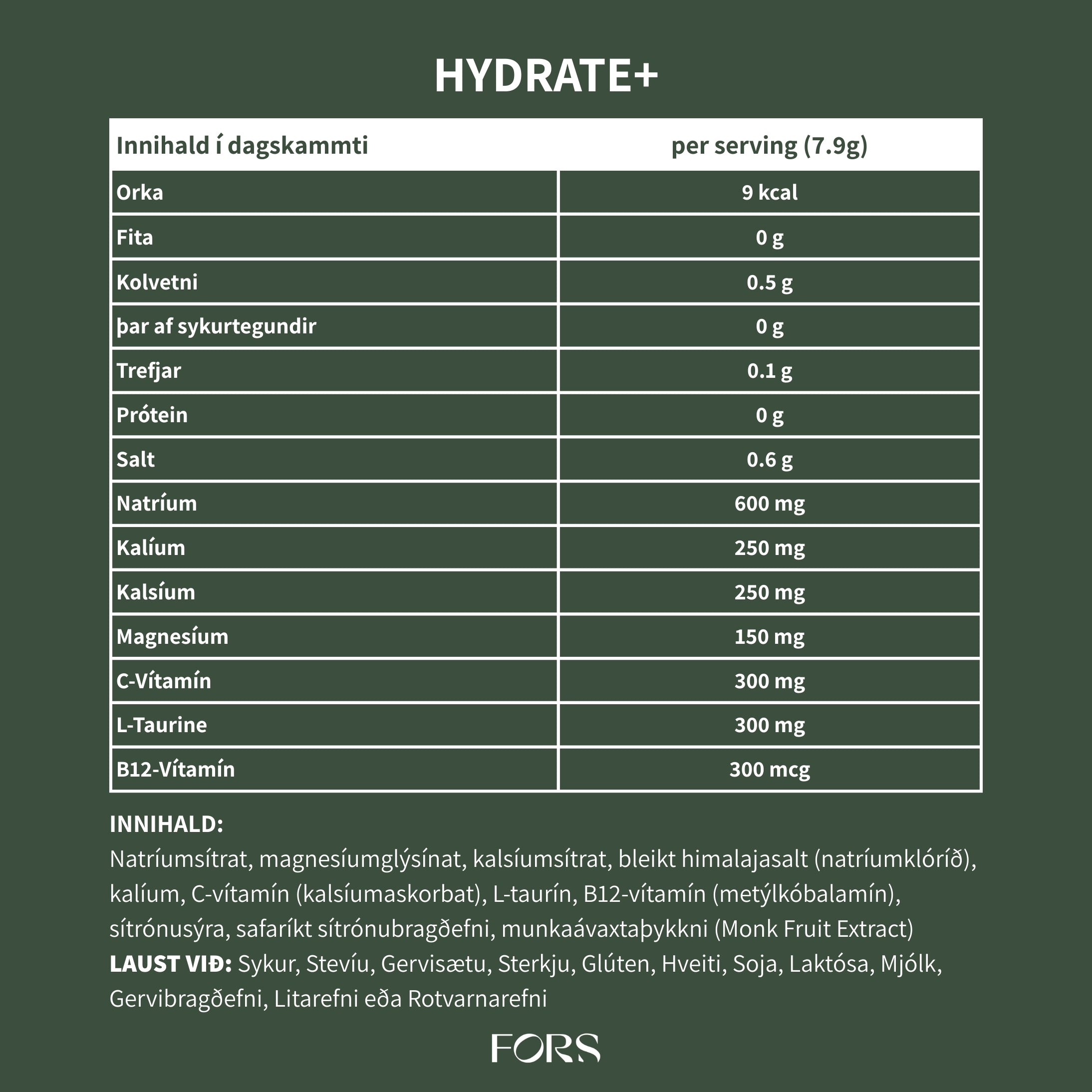 Hydrate+ Dr. Vegan - Steinefnasölt og vítamín