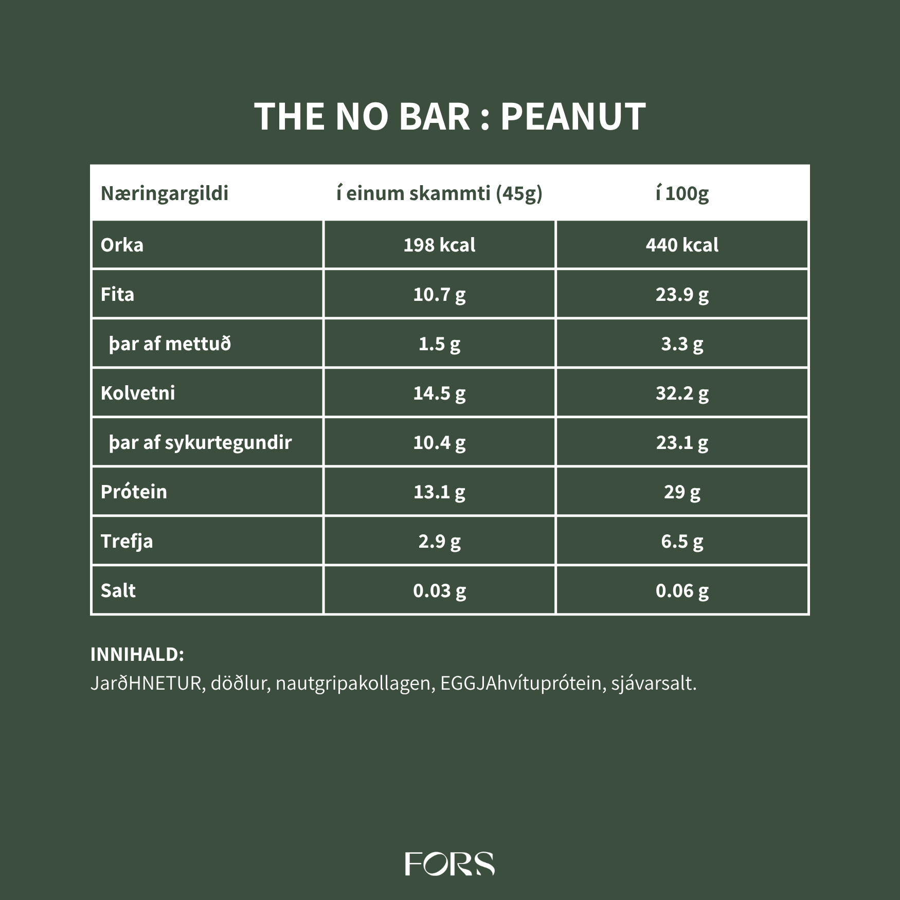 The No Bar - Proteinstykki - Peanut - 12 Pakkar