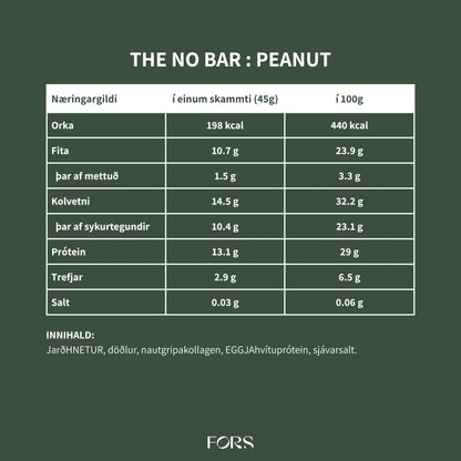 The No Bar - Próteinstykki - Peanut