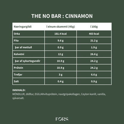 The No Bar - Próteinstykki - Cinnamon