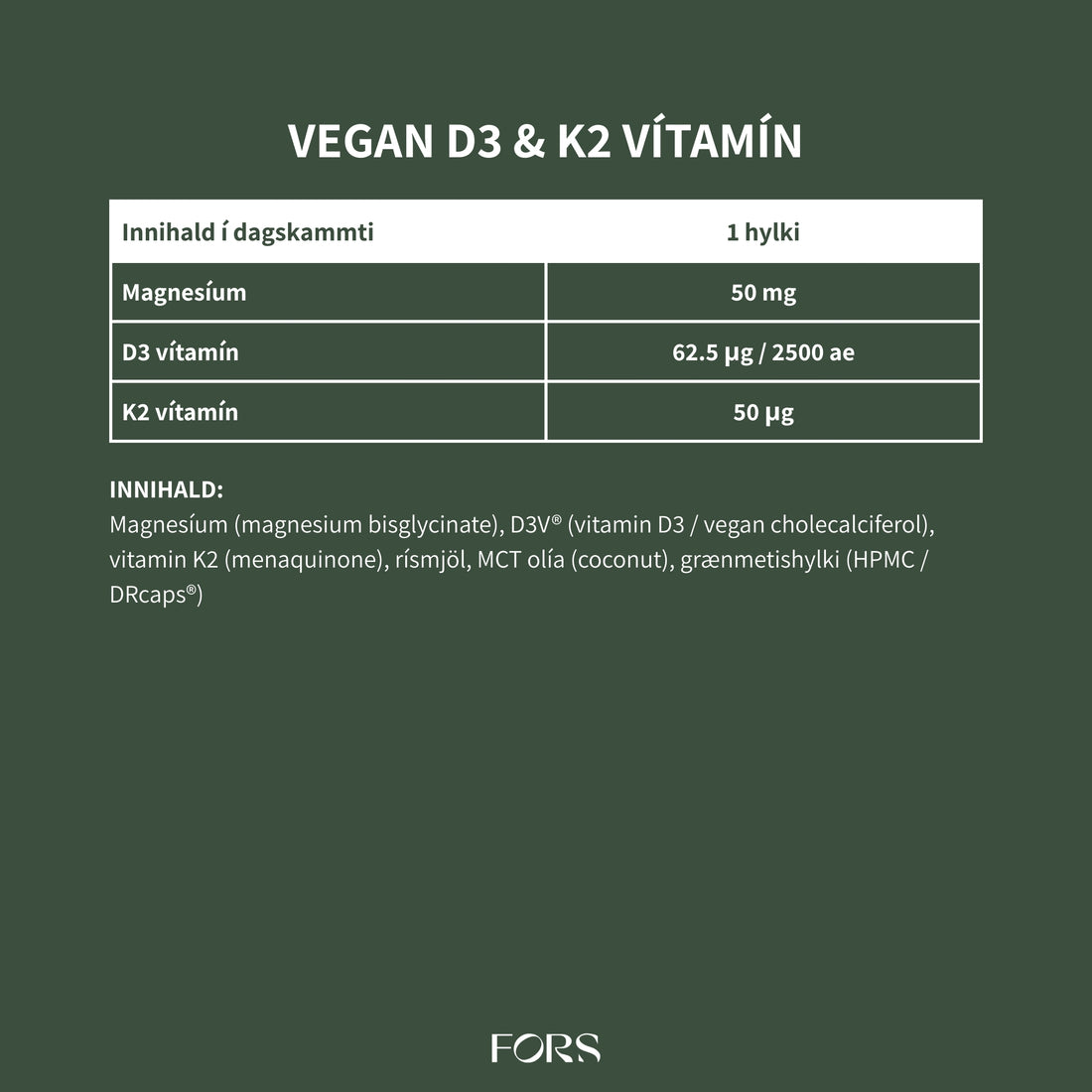 Vegan D3 &amp; K2 vítamín Nordbo
