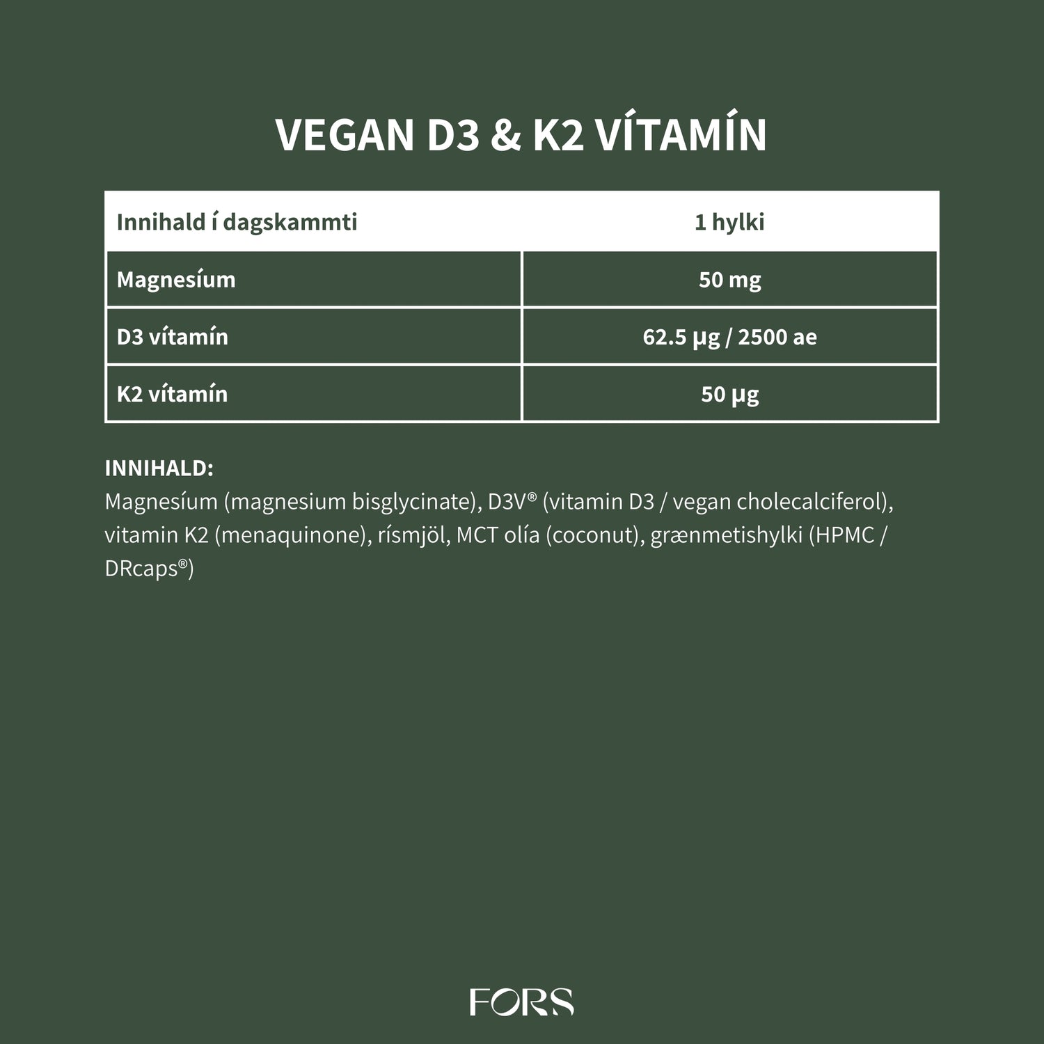 Vegan D3 &amp; K2 vítamín Nordbo