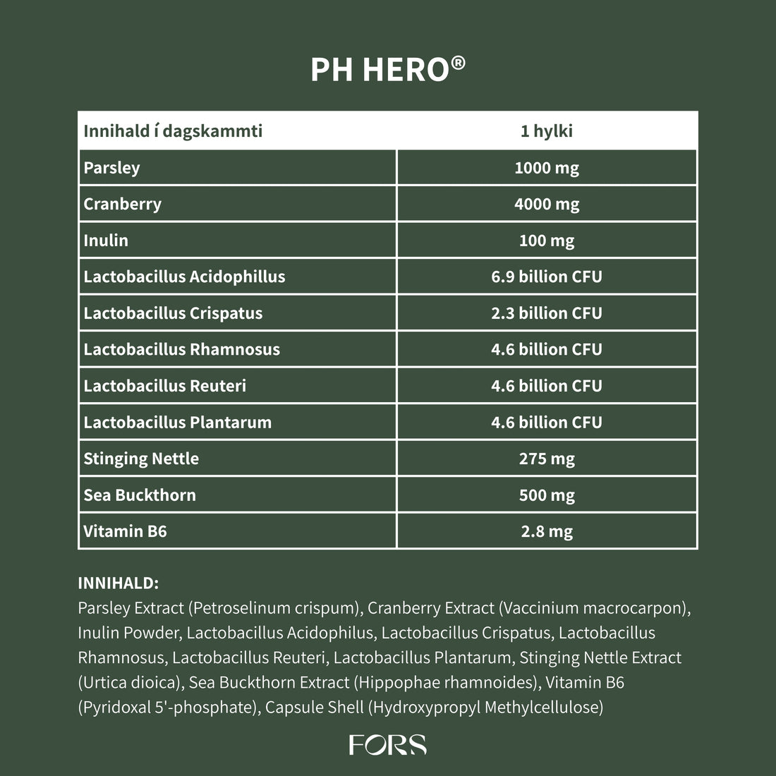 pH Hero® heilbrigði kvenlíkamans (leggöng og þvagblaðra)