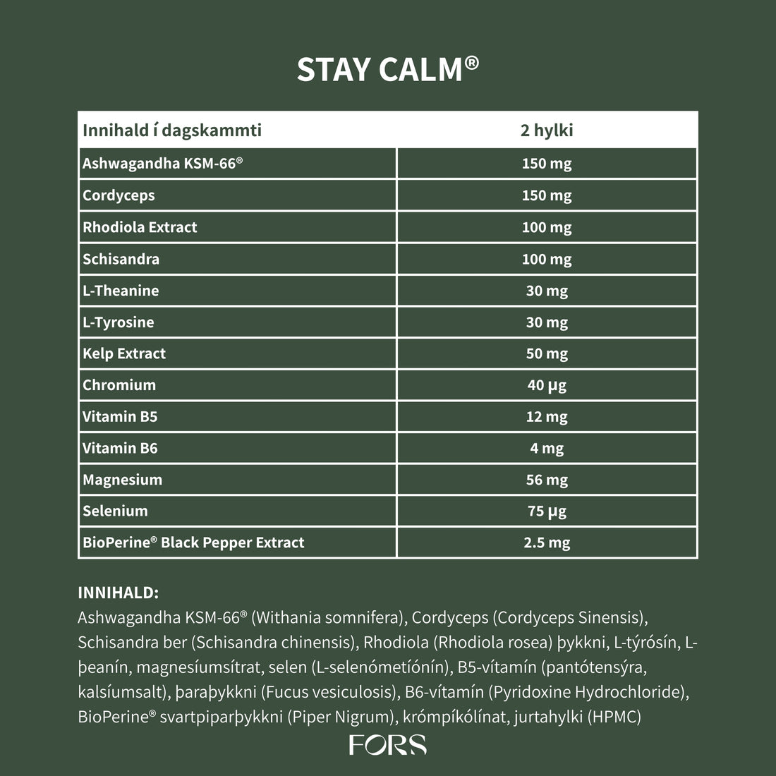 Stay Calm® - fyrir jafnvægi og andlega vellíðan