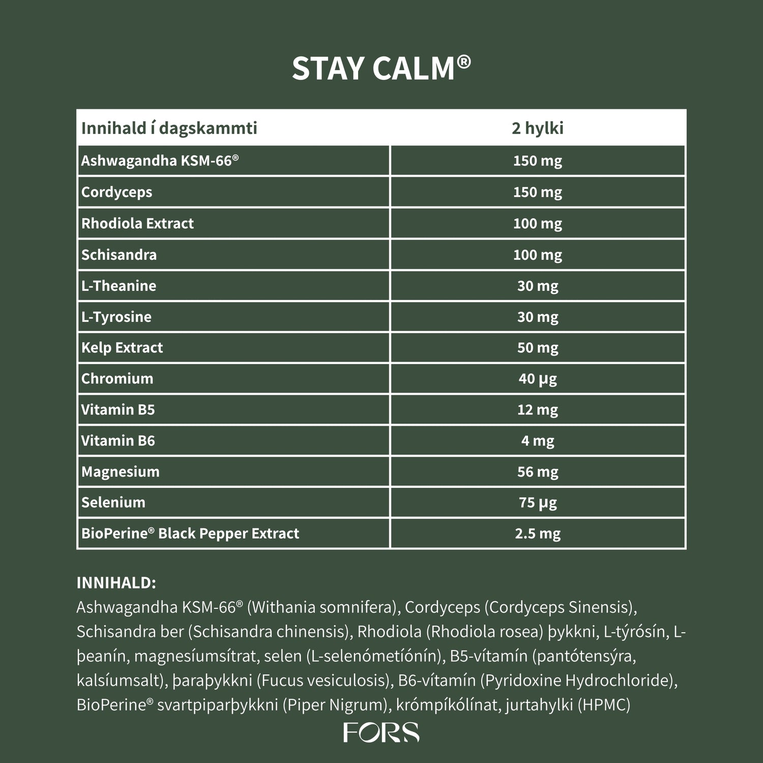 Stay Calm® - fyrir jafnvægi og andlega vellíðan