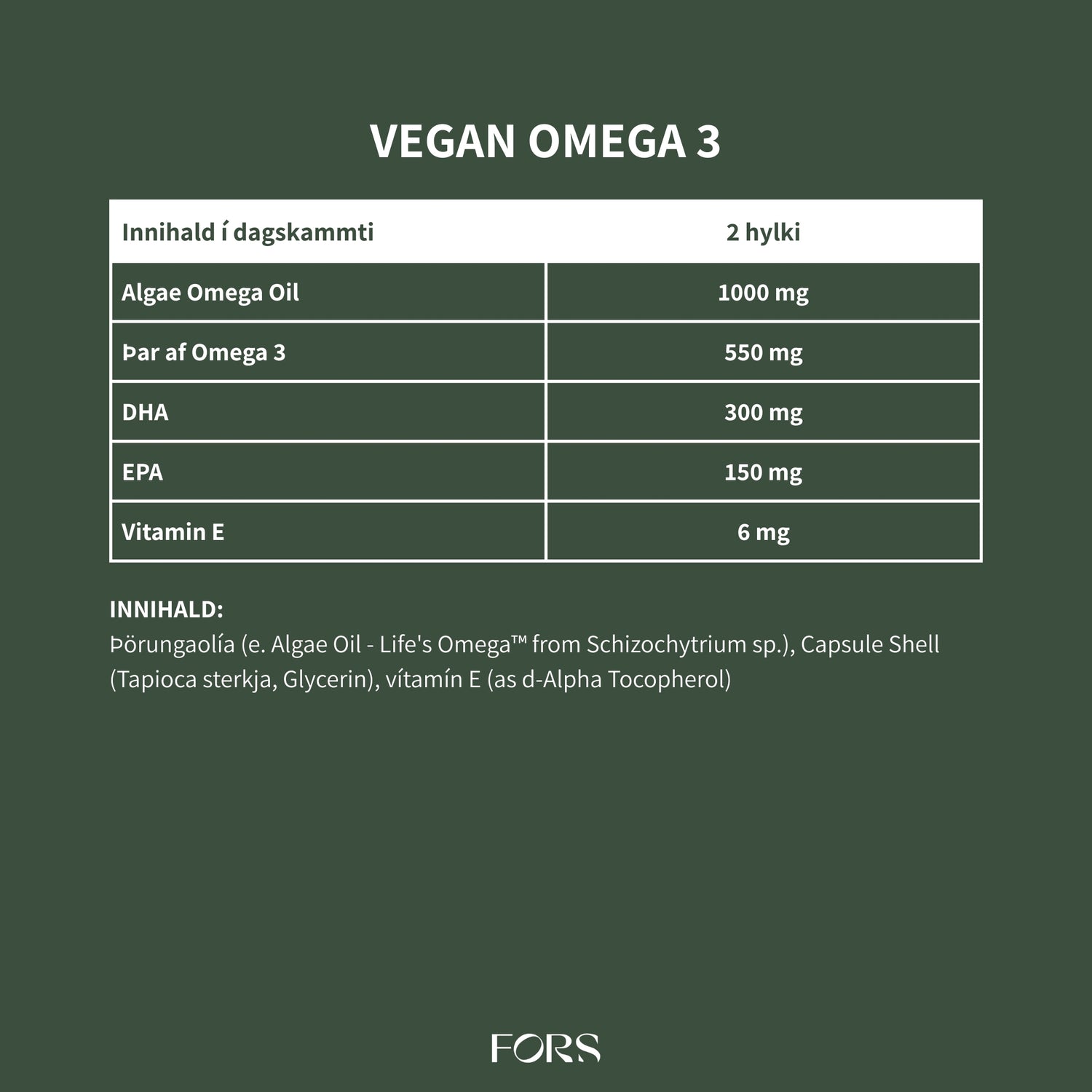 Vegan Omega 3 - þörungaolía