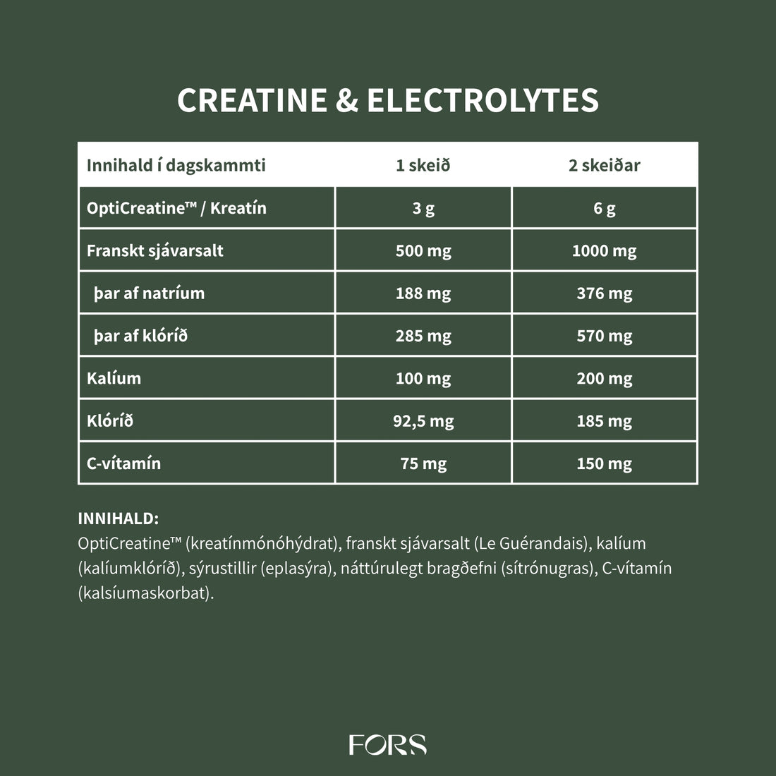 Creatine Electrolytes Duft Nordbo