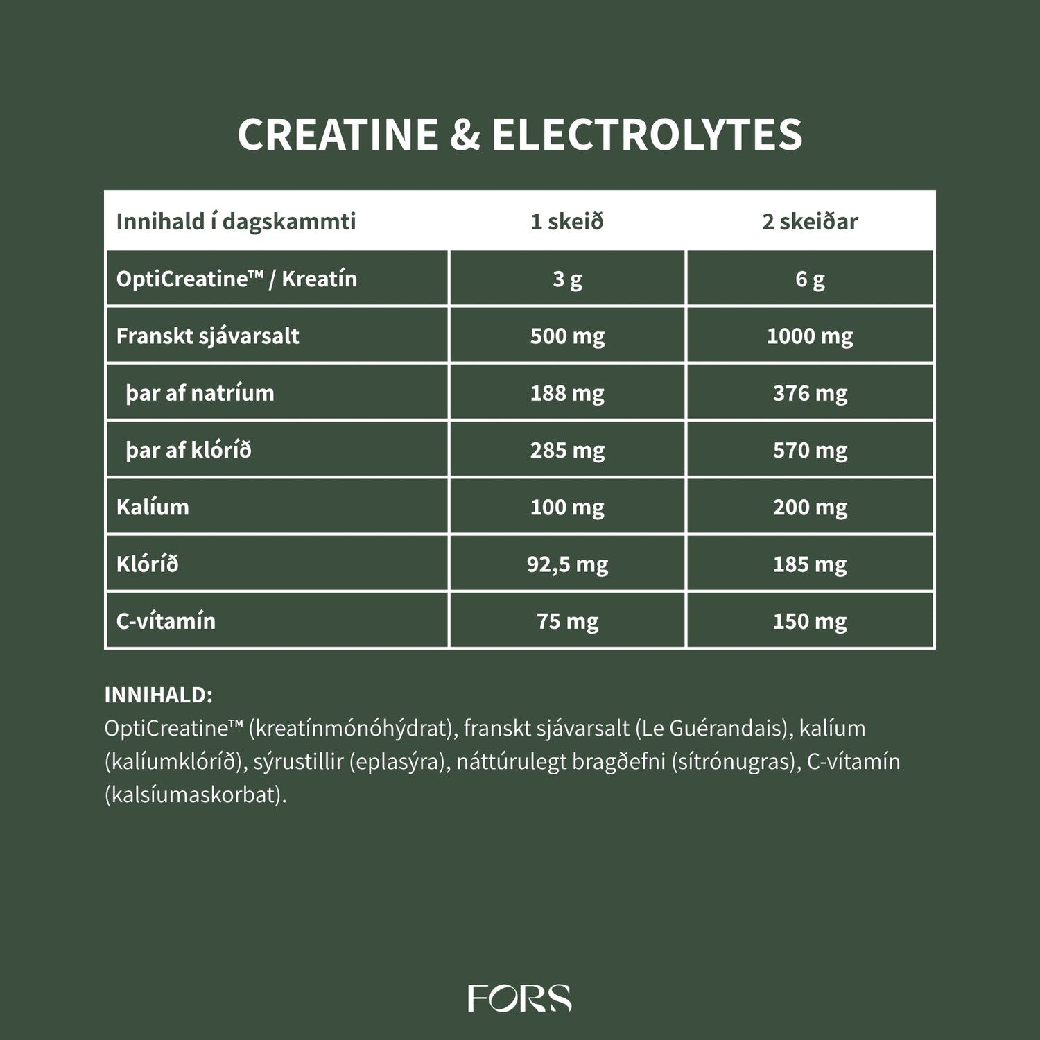 Creatine Electrolytes Duft Nordbo