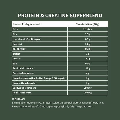 Protein &amp; Creatine Superblend - Plöntuprótein