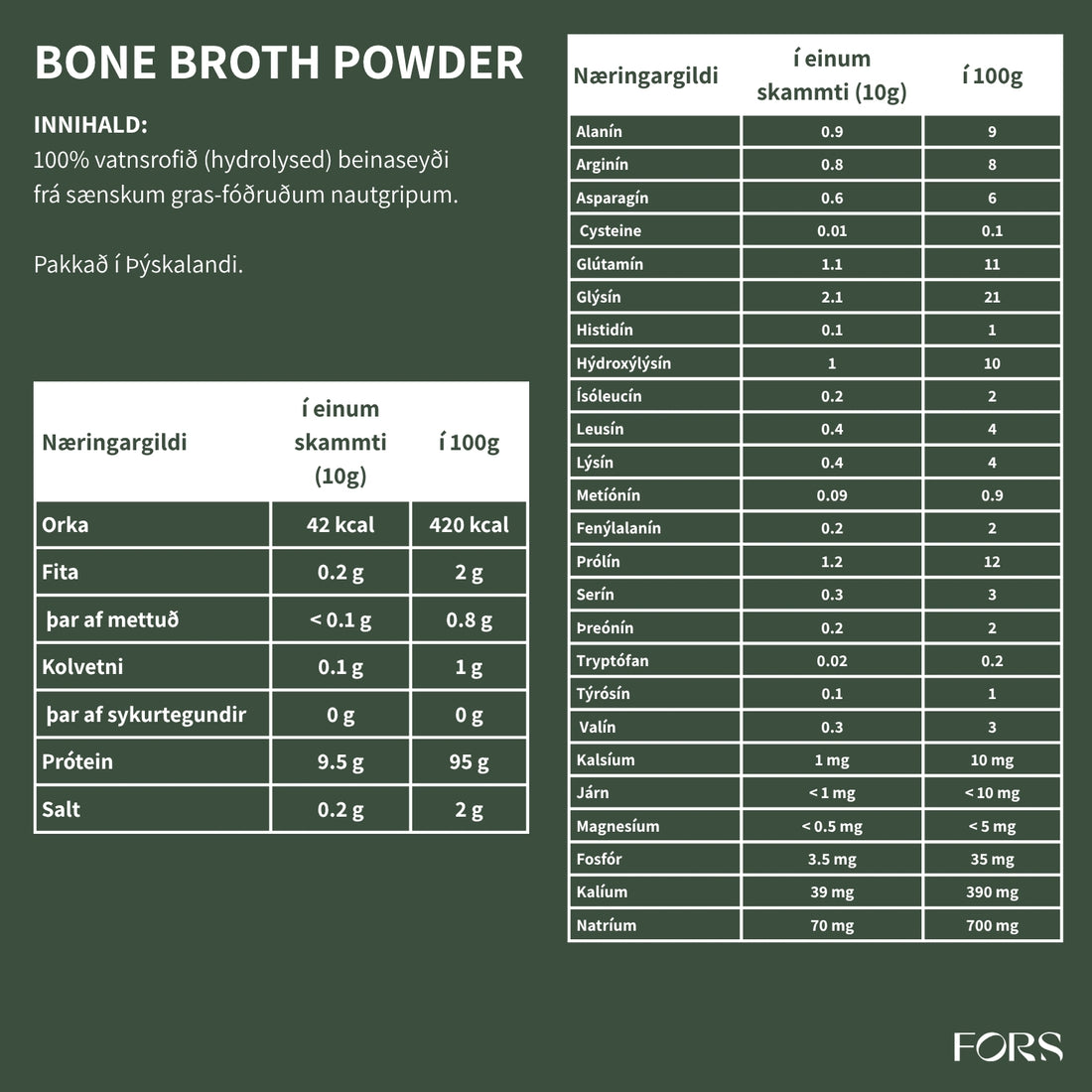 Grass-fed bone broth (beinaseyði)
