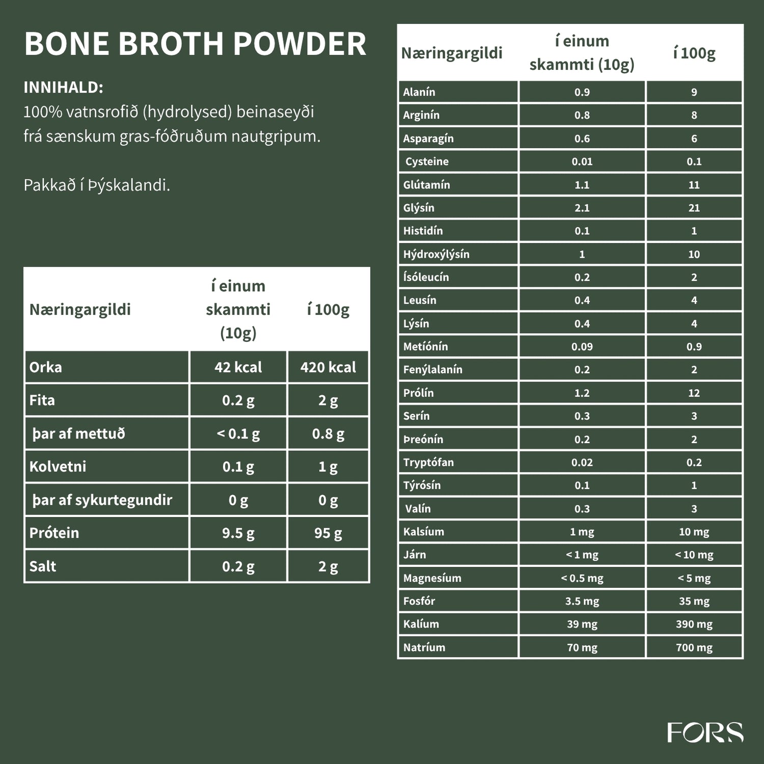 Grass-fed bone broth (beinaseyði)