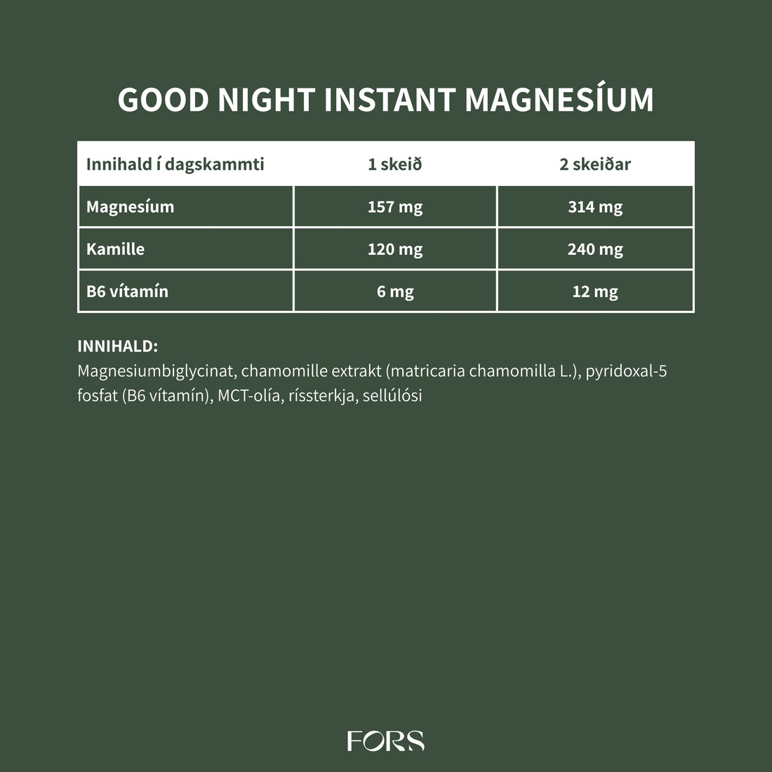 Good Night Instant Magnesíum Nordbo