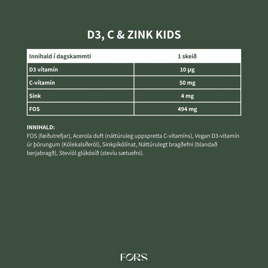 D3, C &amp; Zink Kids Nordbo - vítamín fyrir börn