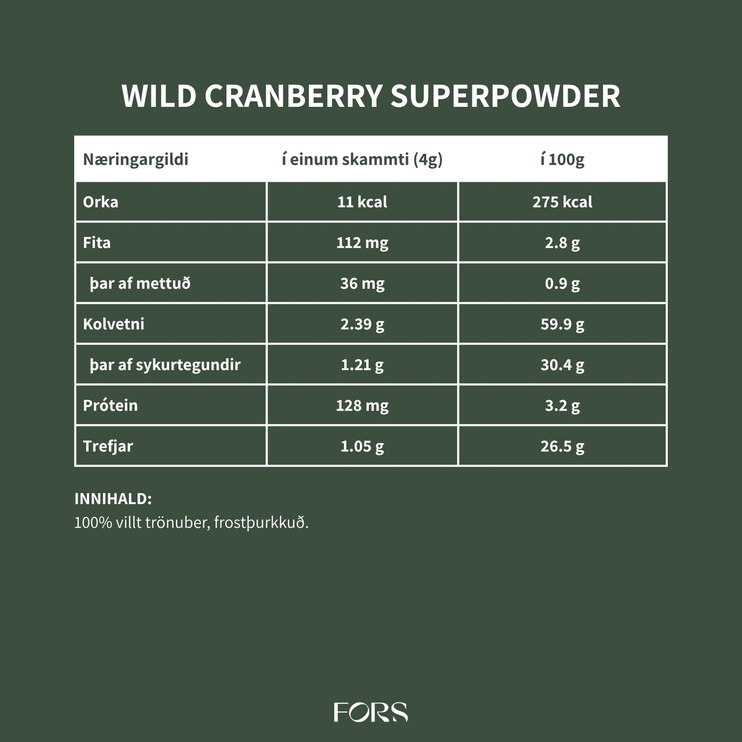 Wild Cranberry Super Powder - Trönuberjaduft - 100g
