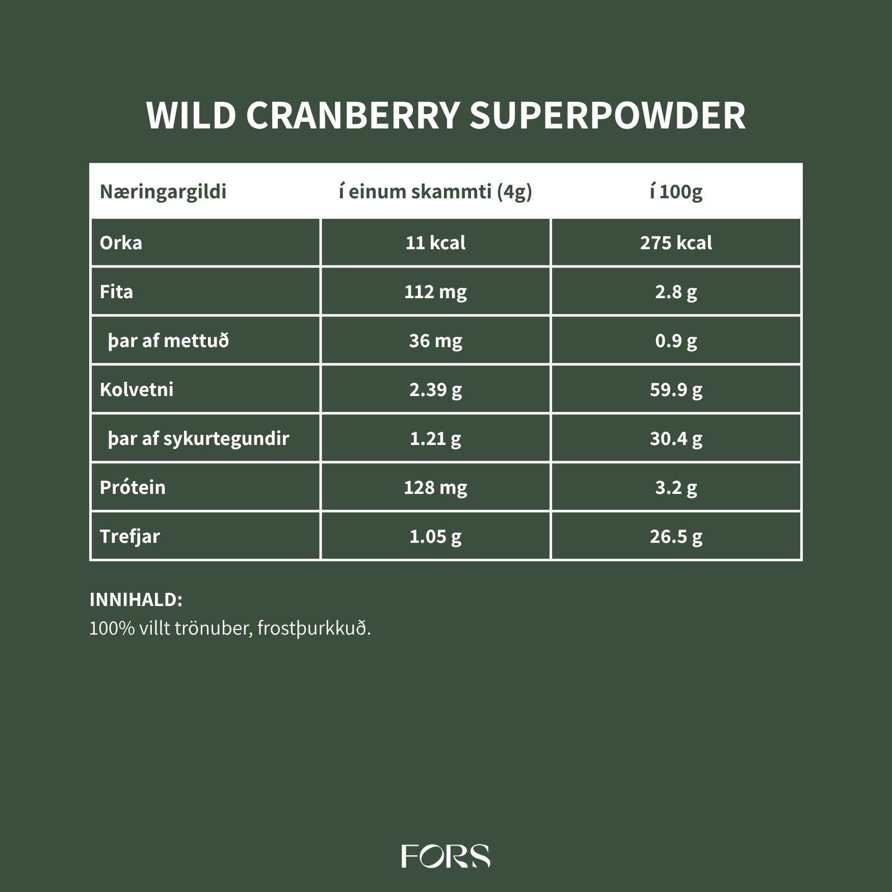 Wild Cranberry Super Powder - Trönuberjaduft - 100g