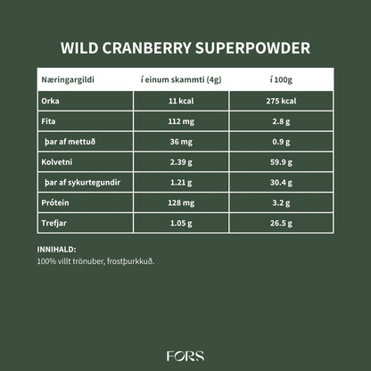 Wild Cranberry Super Powder - Trönuberjaduft - 100g