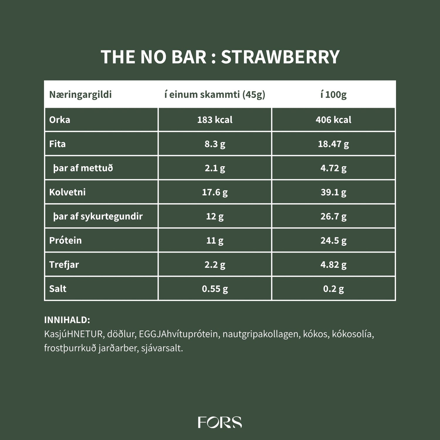 The No Bar - Próteinstykki - Strawberry