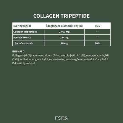 Grass-fed Kollagen Tripeptides með C-vítamíni