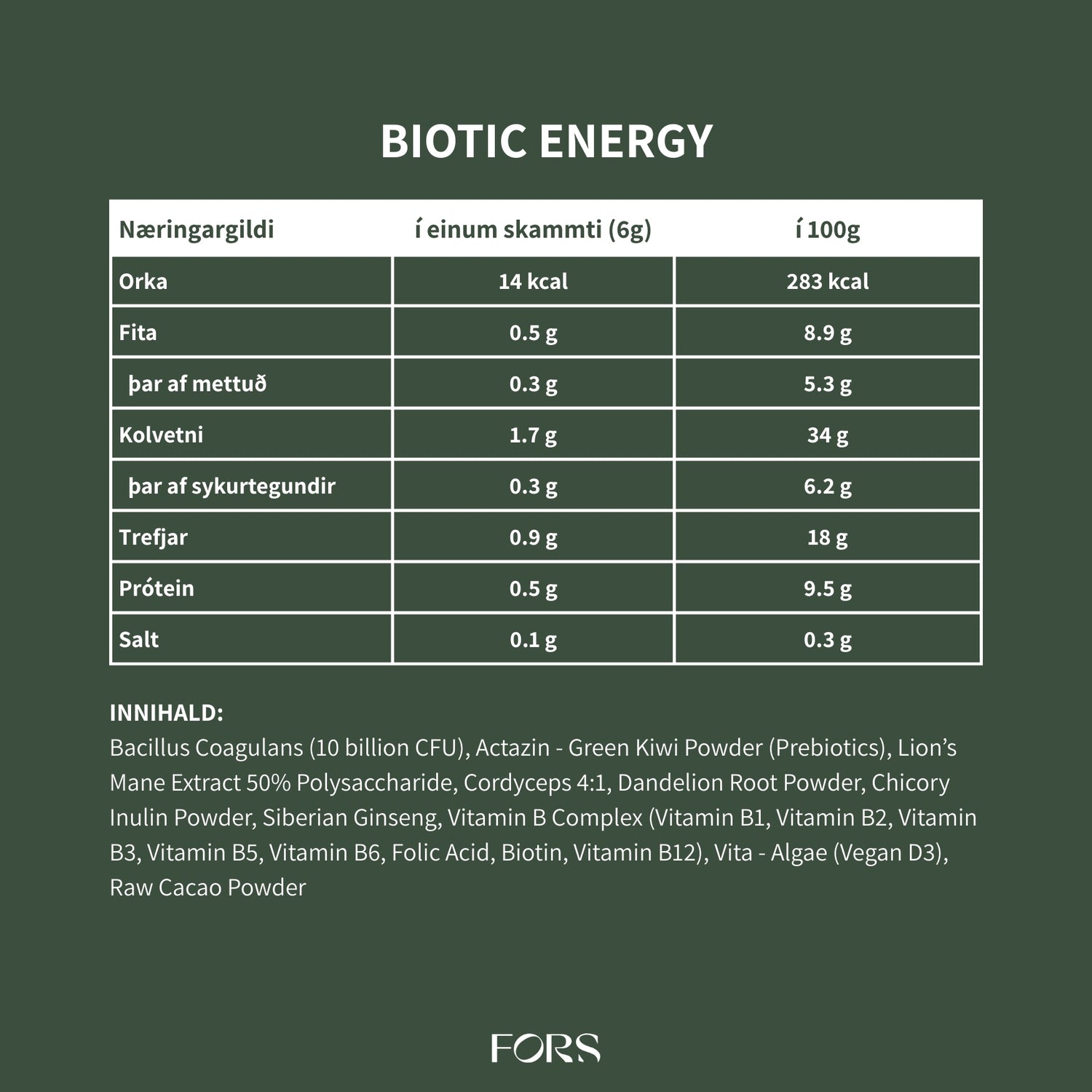 JERMS Biotic Energy - góðgerlar, lífvirkir sveppir &amp; adaptogens