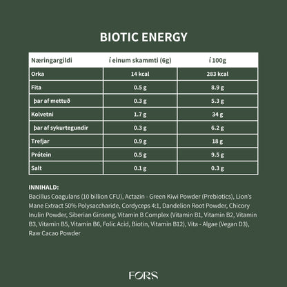 JERMS Biotic Energy - góðgerlar, lífvirkir sveppir &amp; adaptogens