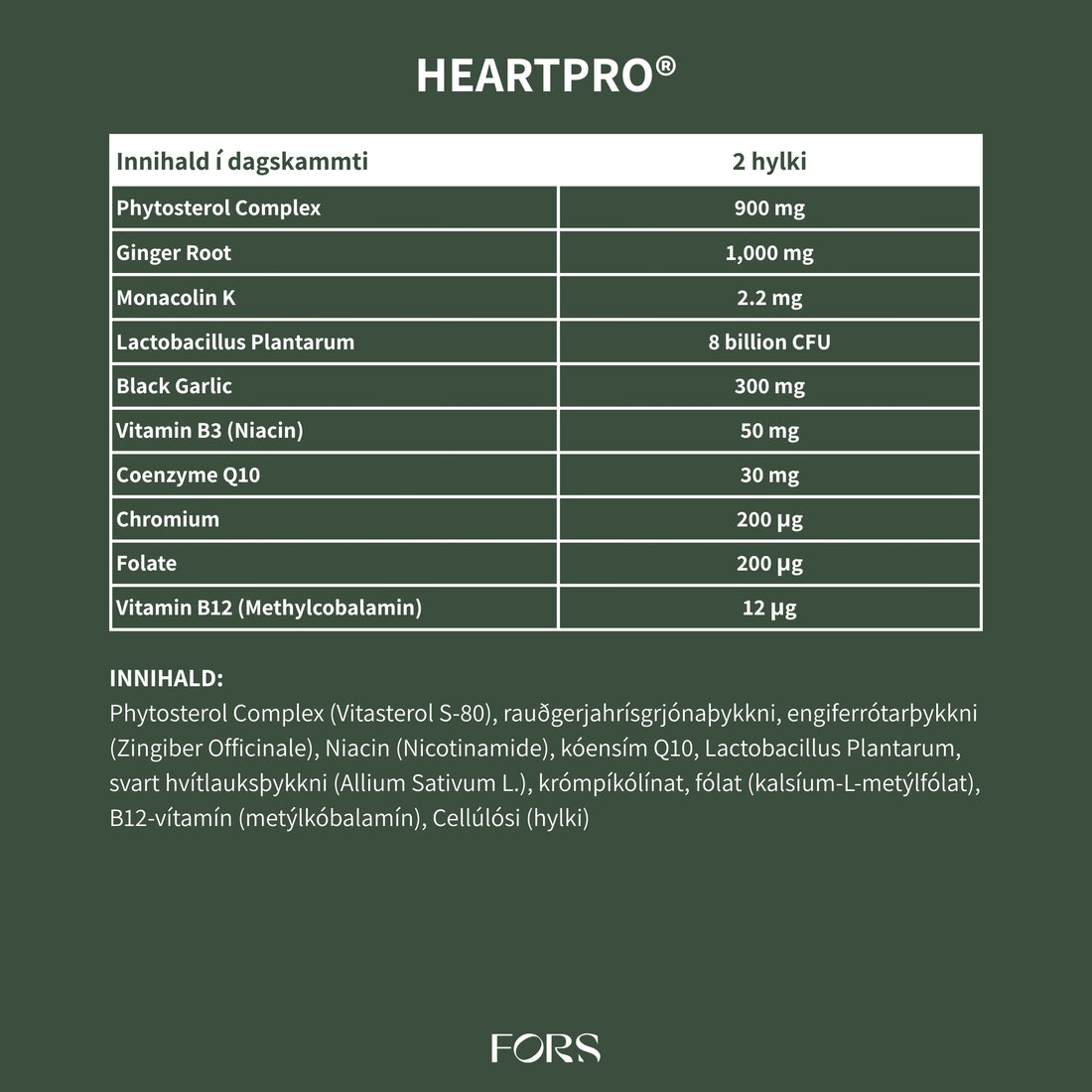 HeartPro - fyrir hjartaheilsu &amp; kólesteról