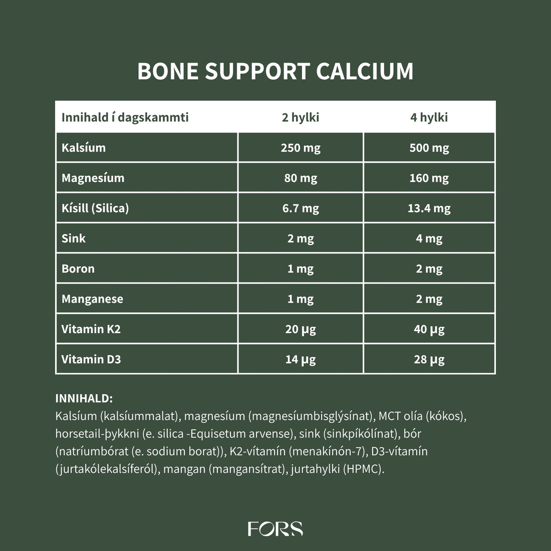 Bone Support Calcium Nordbo