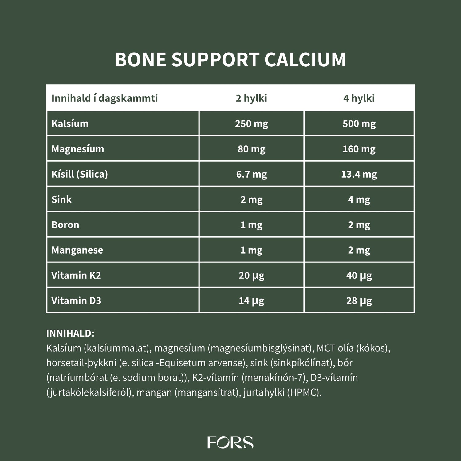 Bone Support Calcium Nordbo