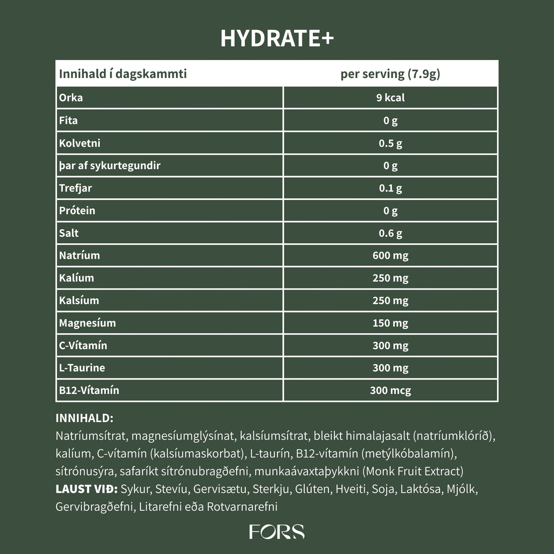 Hydrate+ Dr. Vegan - Steinefnasölt og vítamín