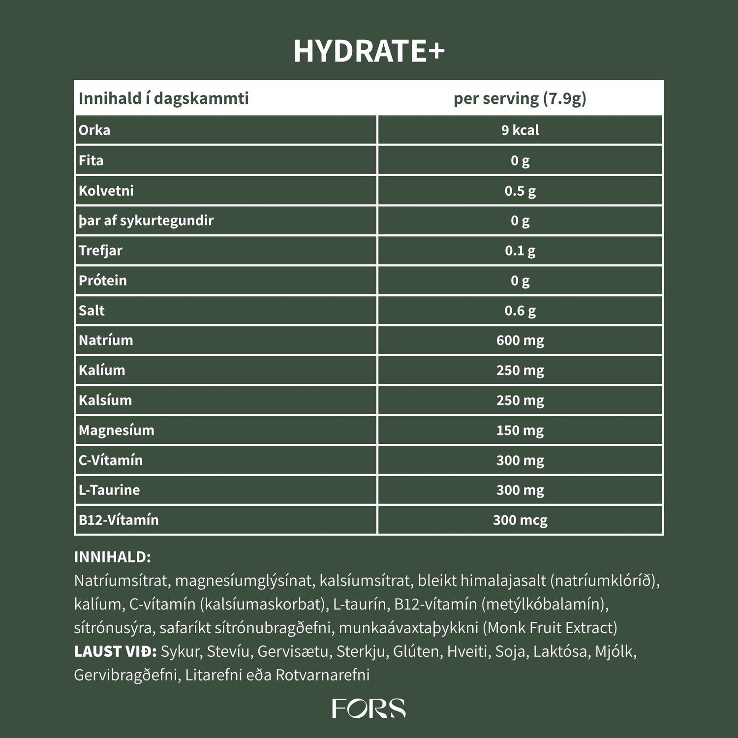 Hydrate+ Dr. Vegan - Steinefnasölt og vítamín